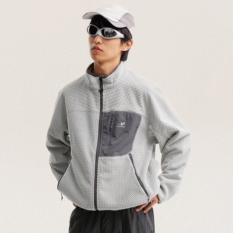 Winter Clothing Hiking - Chaqueta de Forro Polar con Rayas