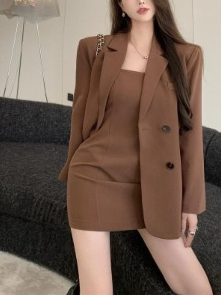 Winter Clothing Pk - Conjunto elegante marrón de 2 piezas