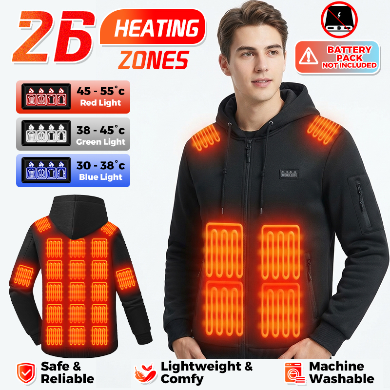 Winter Clothing Hiking - Sudadera con capucha calefactable, 26 zonas