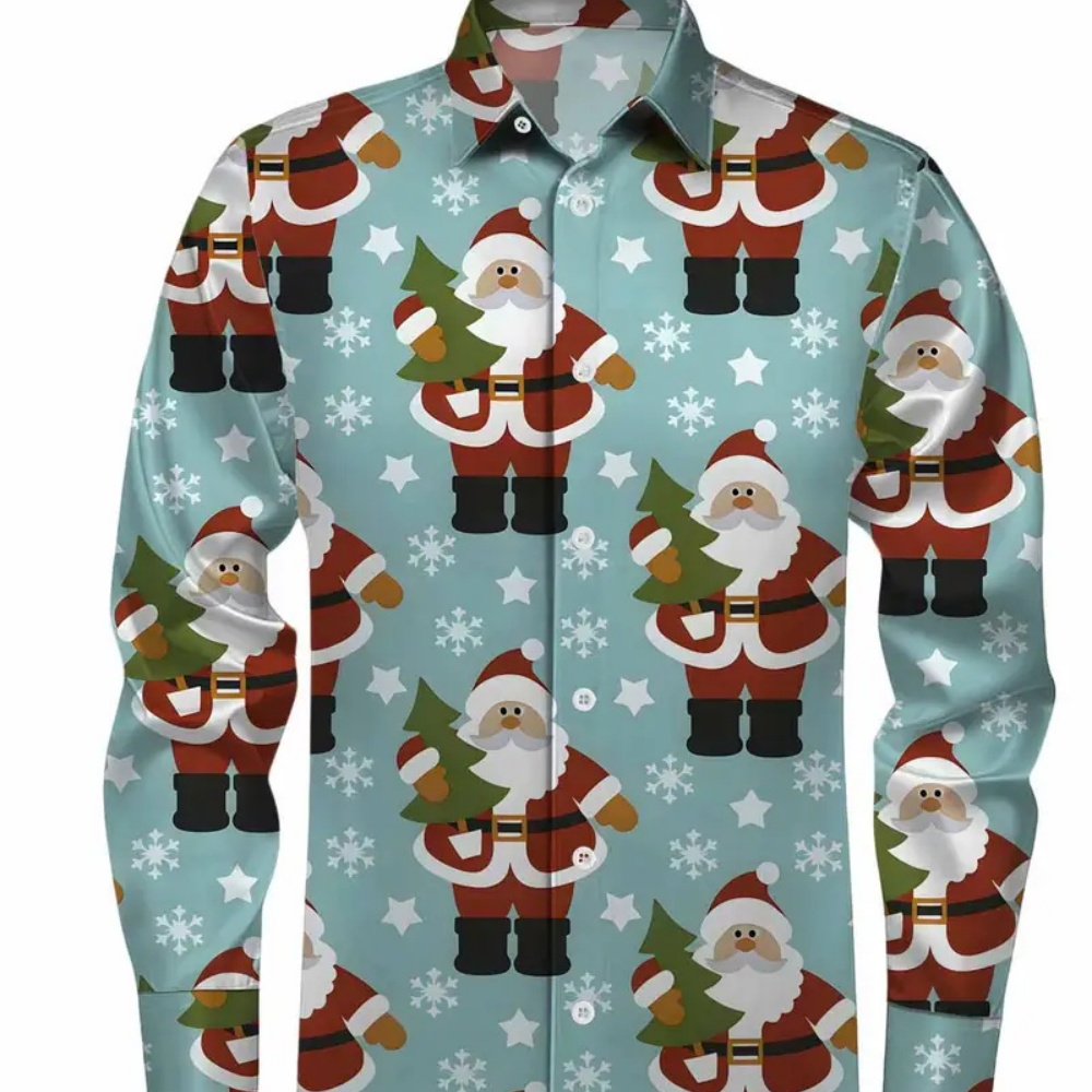 Winter Clothing Gift Ideas - Camisa estampada navideña de manga larga