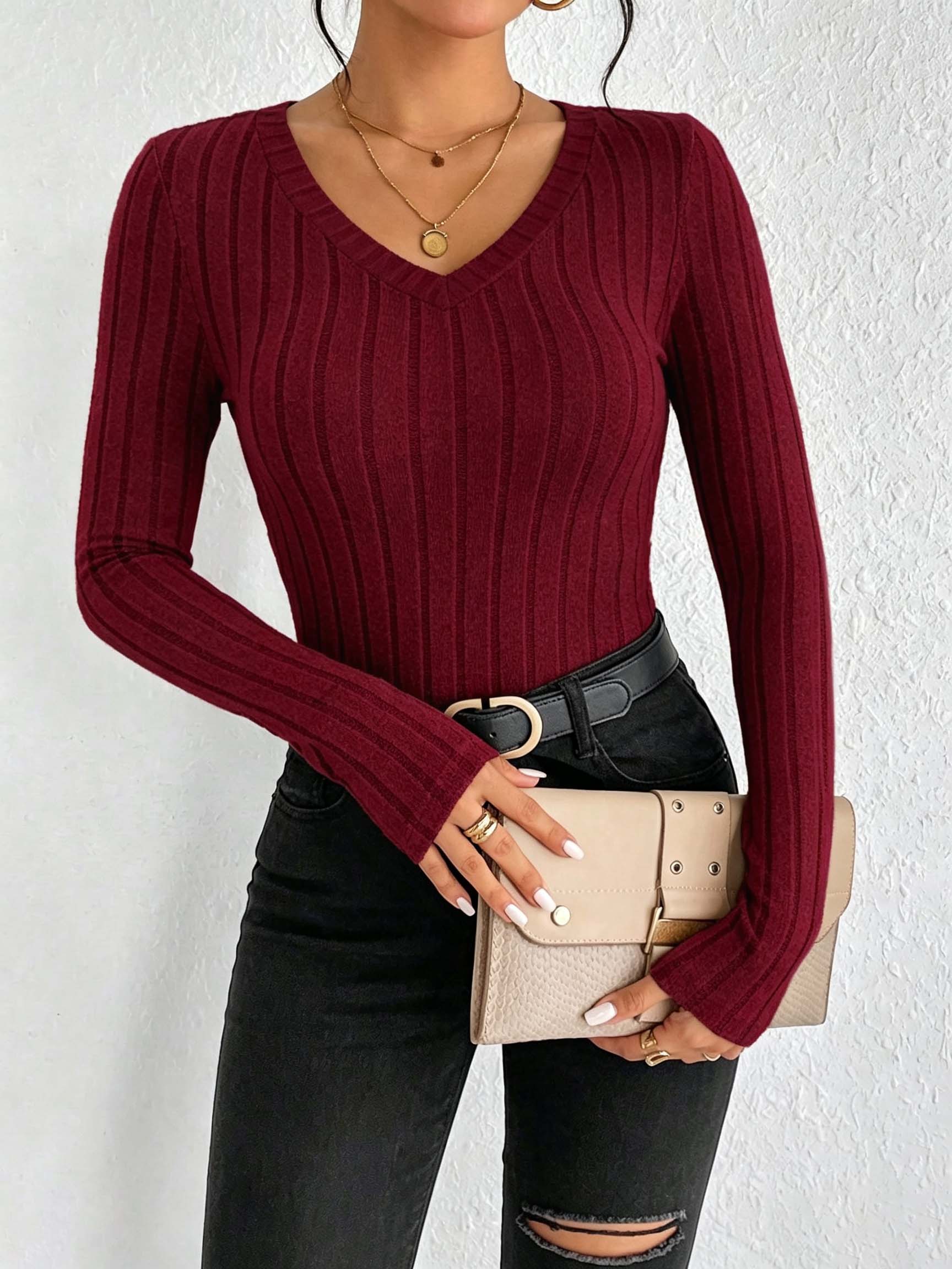 Top de punto acanalado con cue - Winter Clothing For Women reseña y precio
