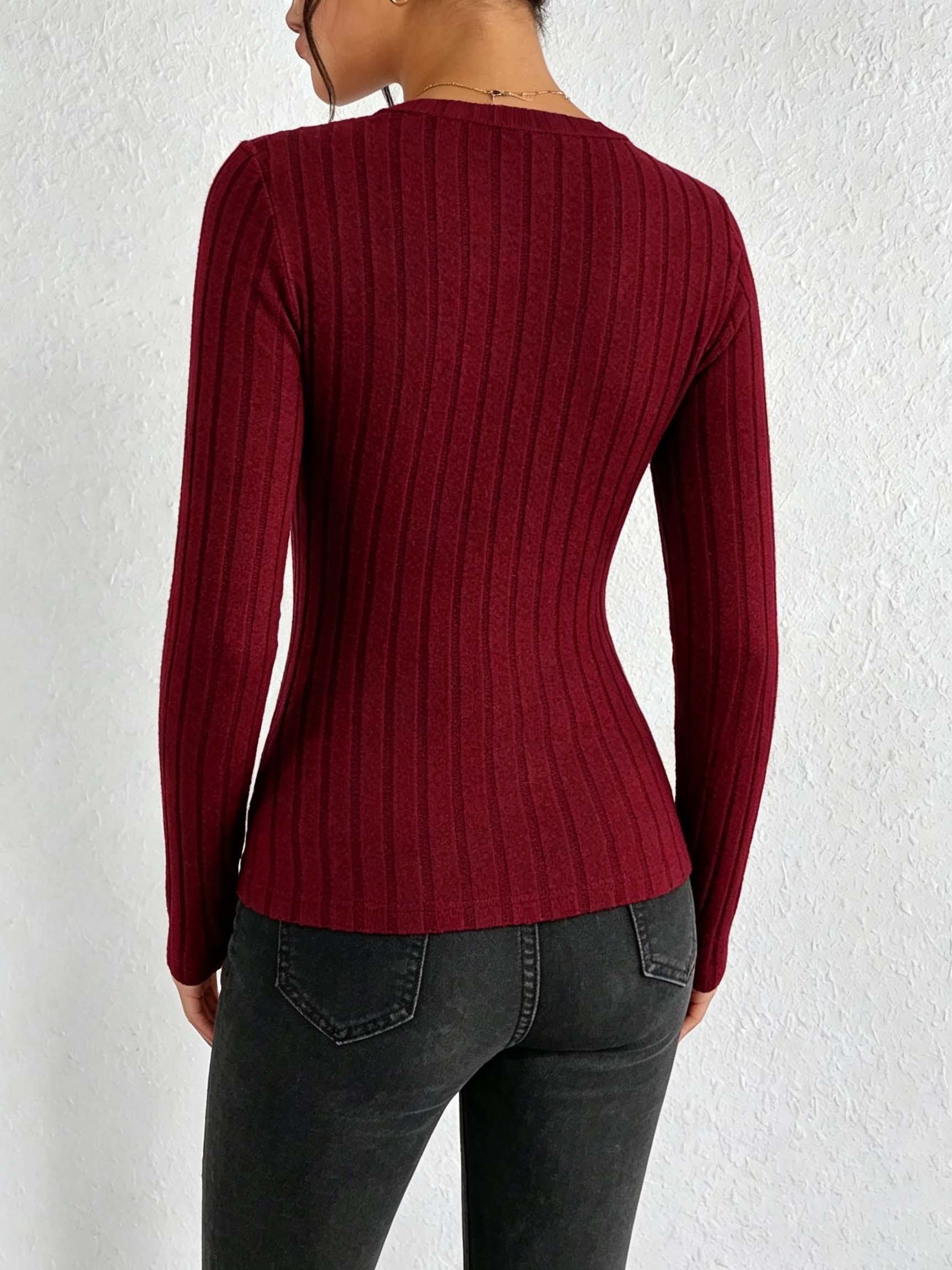 Top de punto acanalado con cue - Winter Clothing For Women reseña y precio
