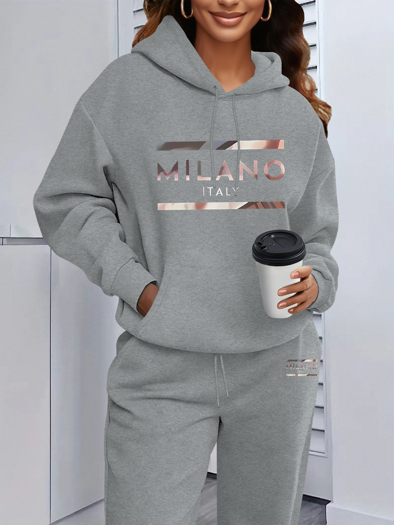 Conjunto de sudadera con capuc - Winter Clothing For Women reseña y precio