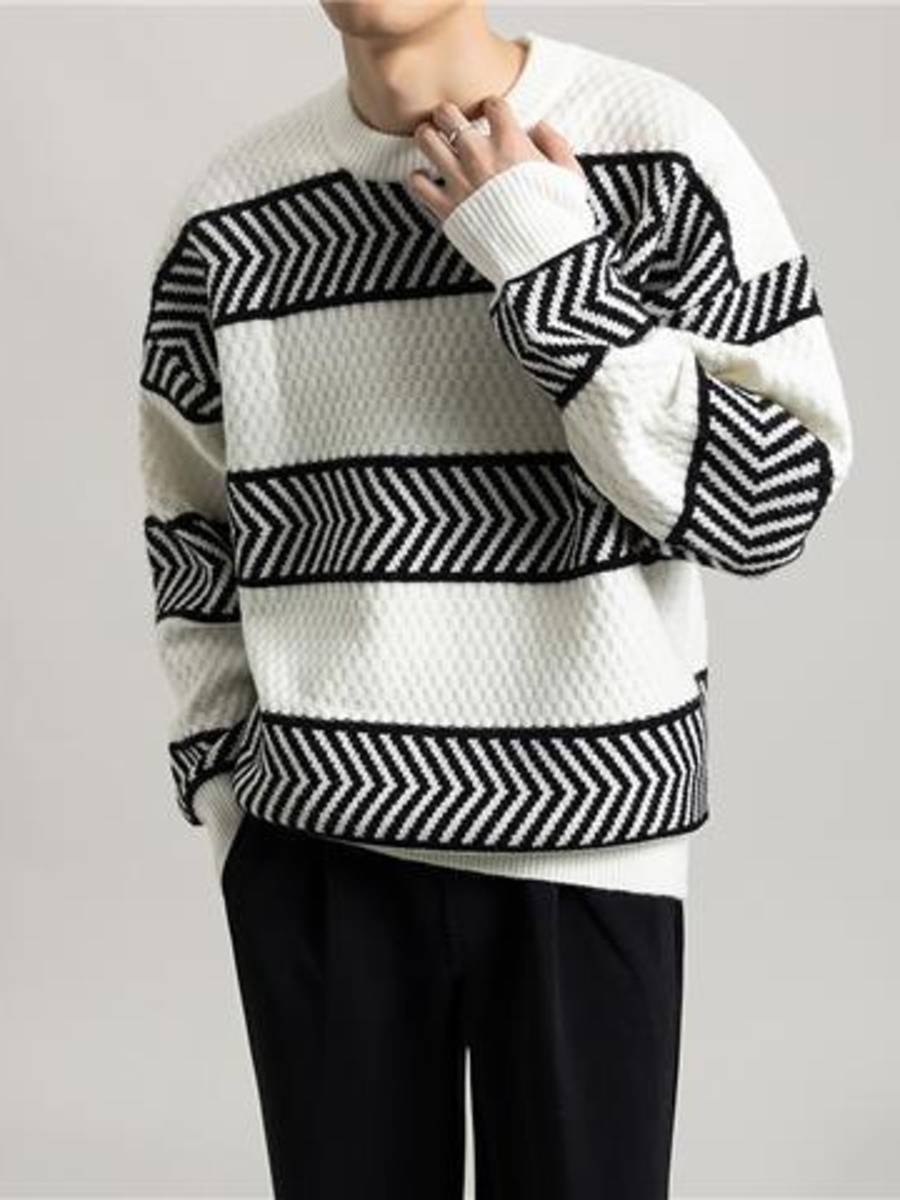Jersey informal holgado a raya - Winter Clothing Hong Kong reseña y precio