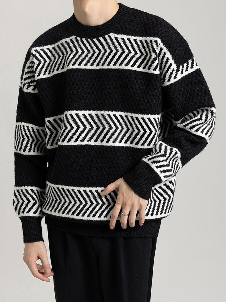 Jersey informal holgado a raya - Winter Clothing Hong Kong reseña y precio