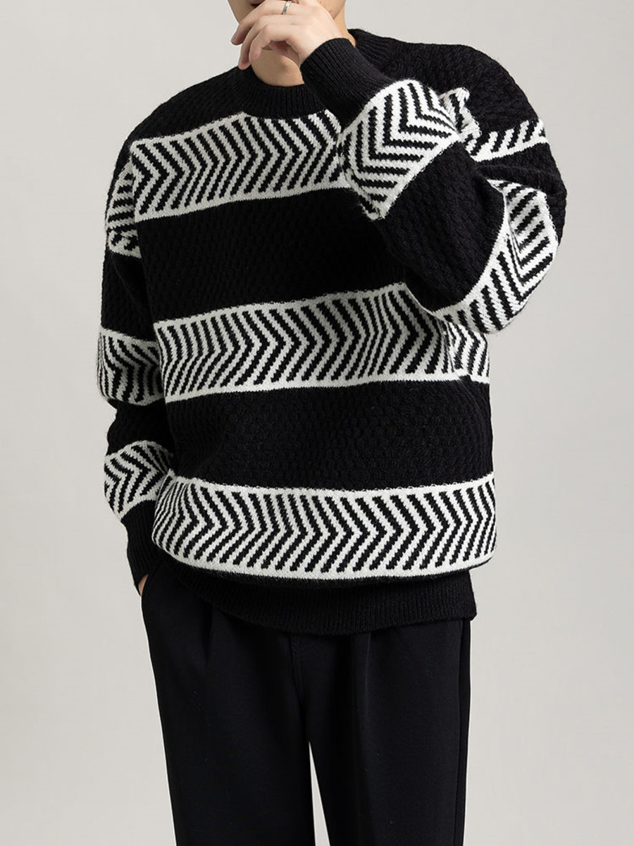 Jersey informal holgado a raya - Winter Clothing Hong Kong reseña y precio