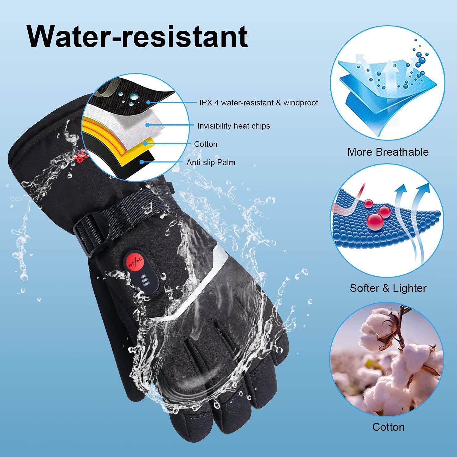 SNOW DEER-guantes calefactable - Heated Gloves Electric reseña y precio