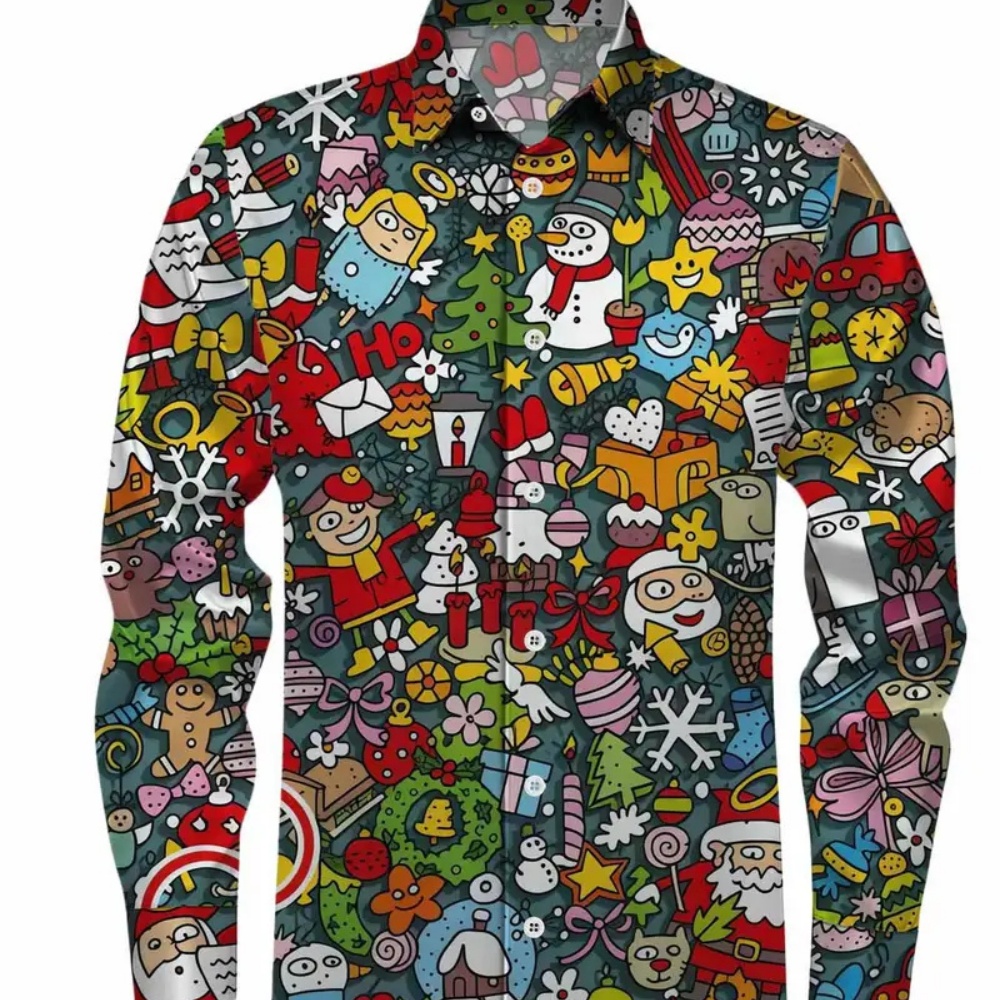Camisa estampada navideña de m - Winter Clothing Gift Ideas reseña y precio