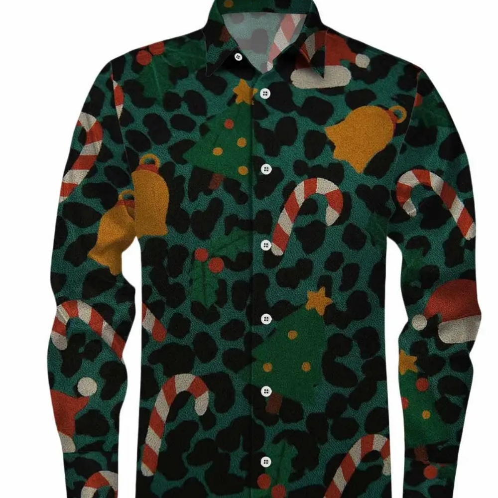 Camisa estampada navideña de m - Winter Clothing Gift Ideas reseña y precio