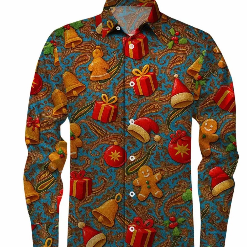 Camisa estampada navideña de m - Winter Clothing Gift Ideas reseña y precio