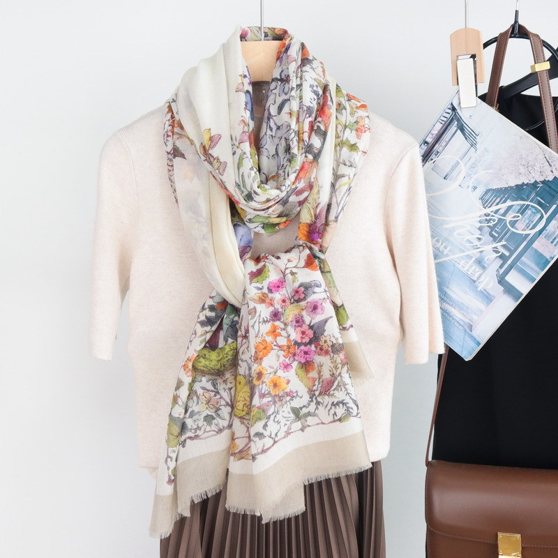 Chales de cachemira pura con f - Winter Clothing Hong Kong reseña y precio